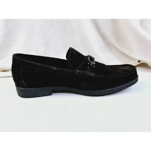 Giorgio Brutini Size 13M Men's Chocolate Brown Suade Horsebit Slip On Loafers - Picture 2 of 11